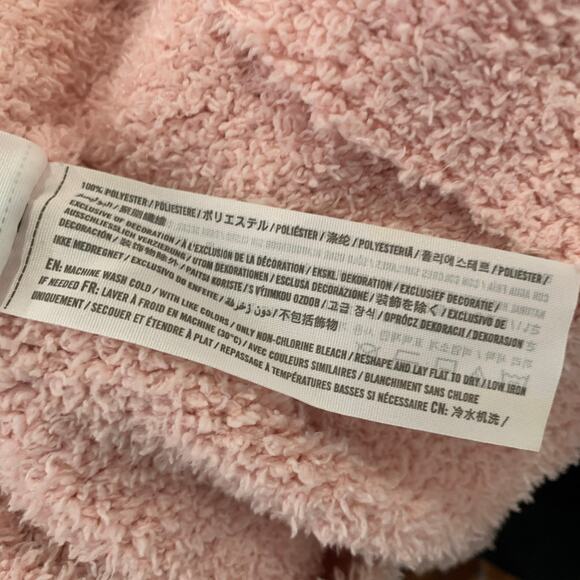 Hollister Sweater Womens Large Pink Fuzzy Soft Cutout Back Cozy Comfy Teddy Core - Picture 9 of 10